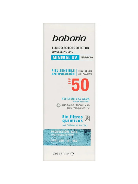 Babaria Sun Fluide Photoprotecteur Visage Minéral SPF50 50ml