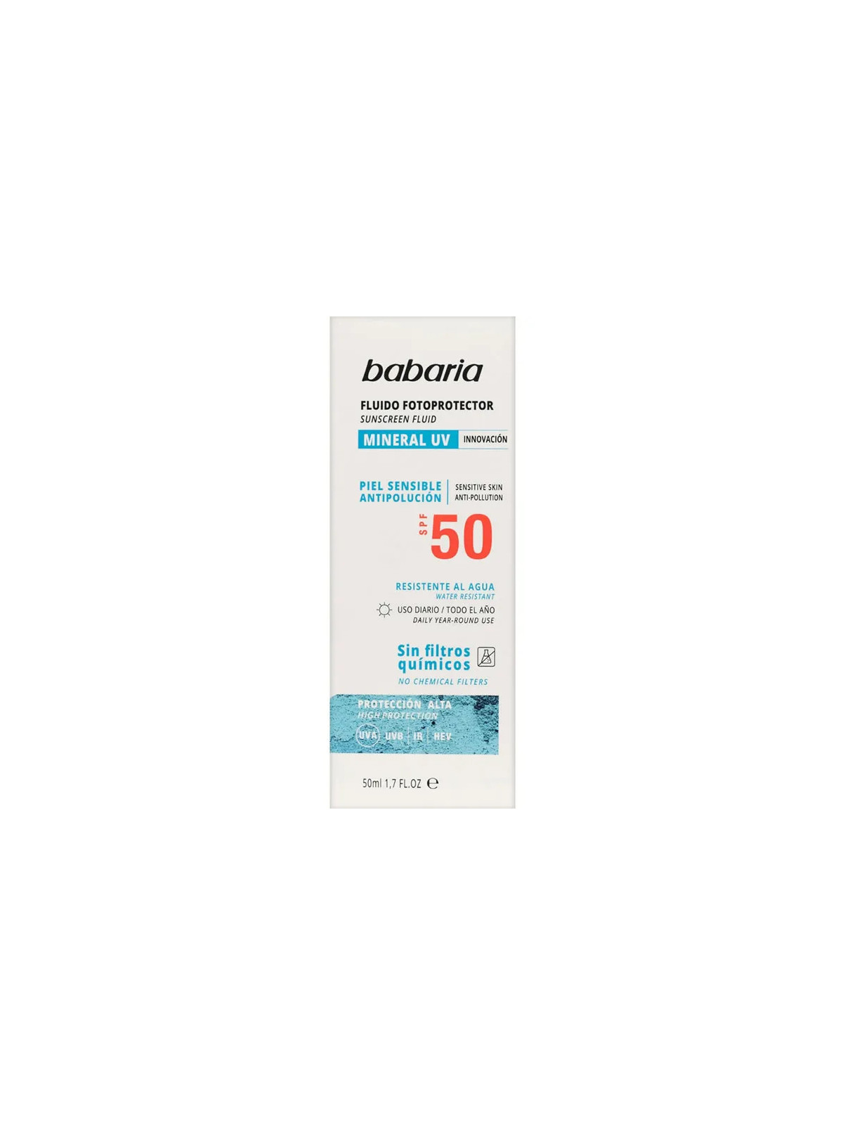 Babaria Sun Fluide Photoprotecteur Visage Minéral SPF50 50ml
