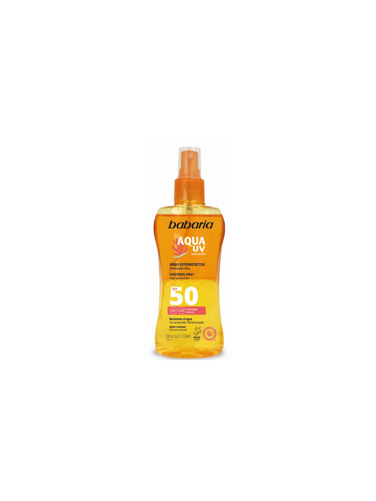Babaria Sun Écran Solaire Biphasique SPF50 Vaporisateur 200ml