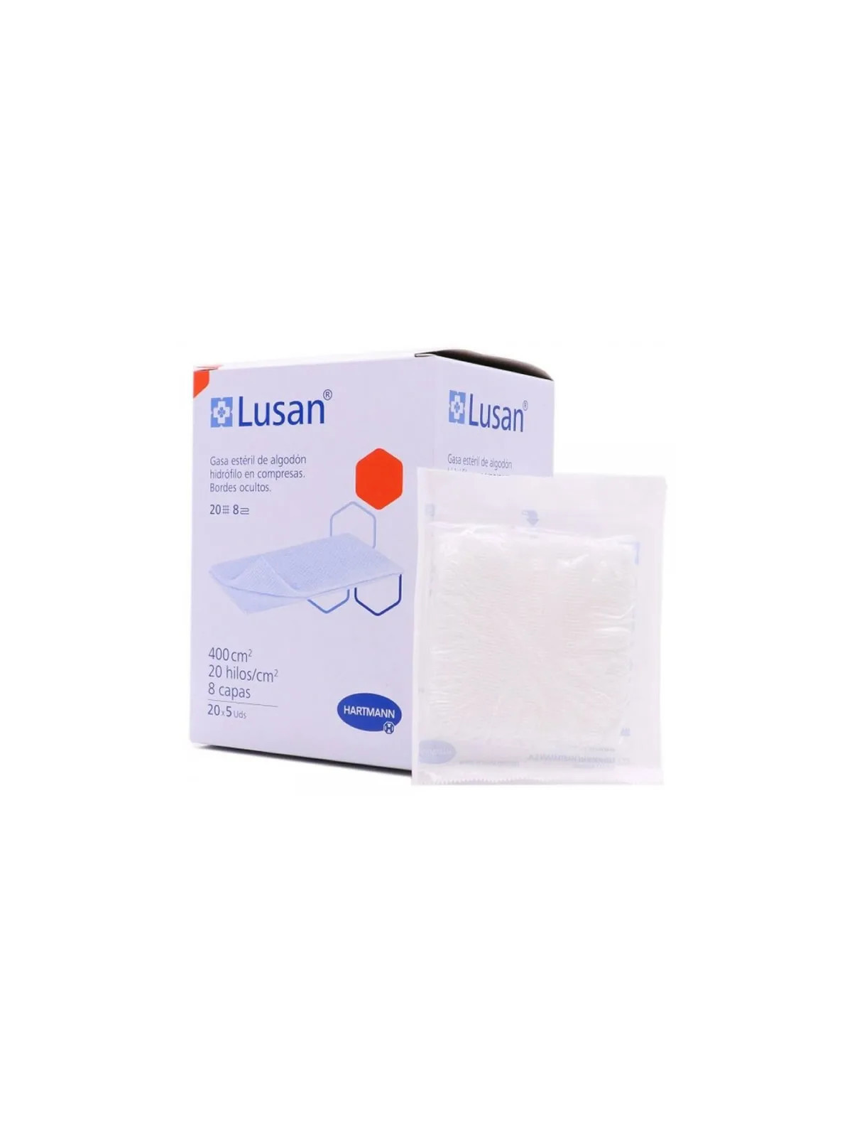 Hartmann Lusan Gaze en Coton 20 Sachets de 5