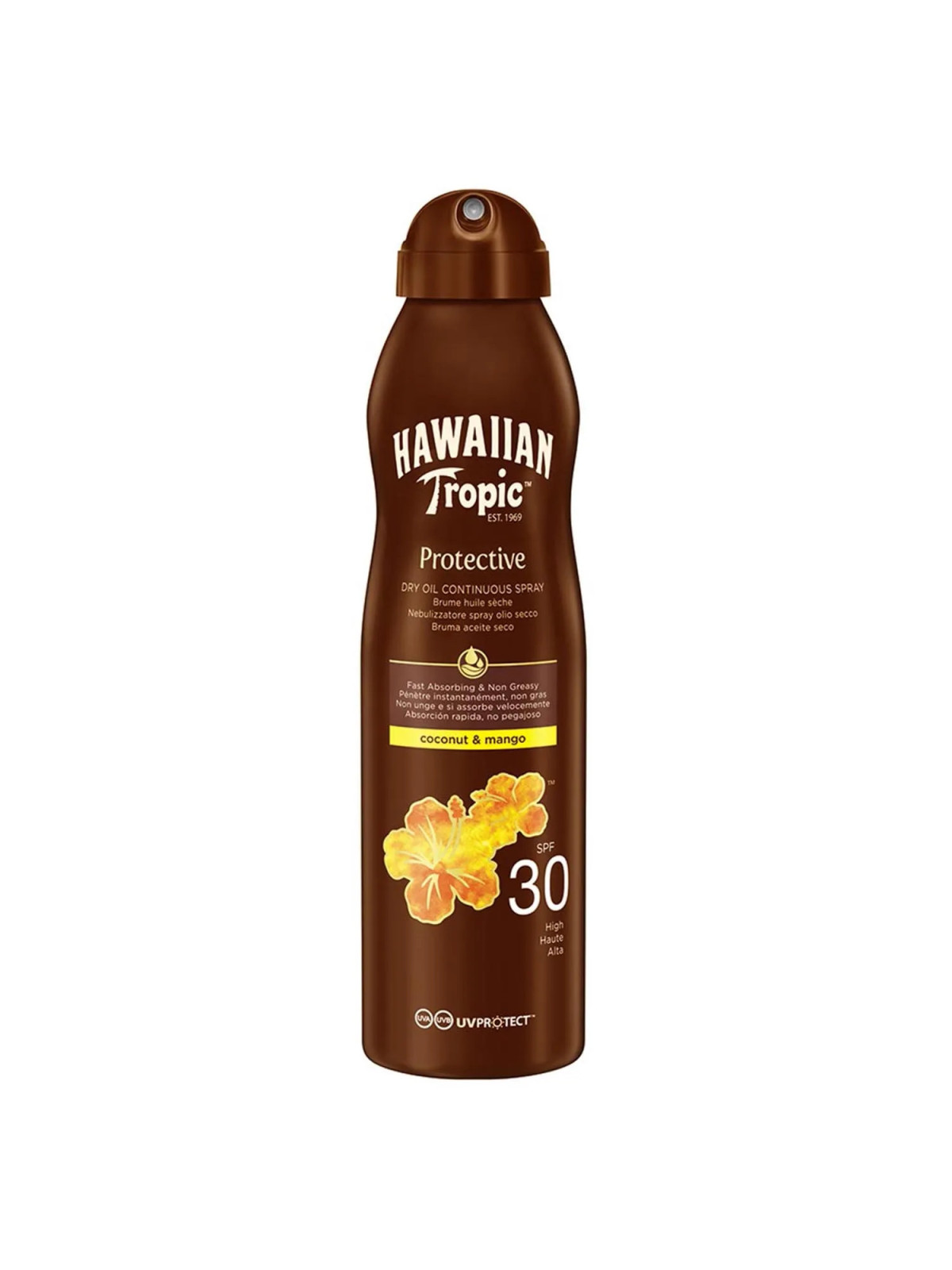 Hawaiian Tropic Coconut et Mango Huile SPF30 180ml Spray