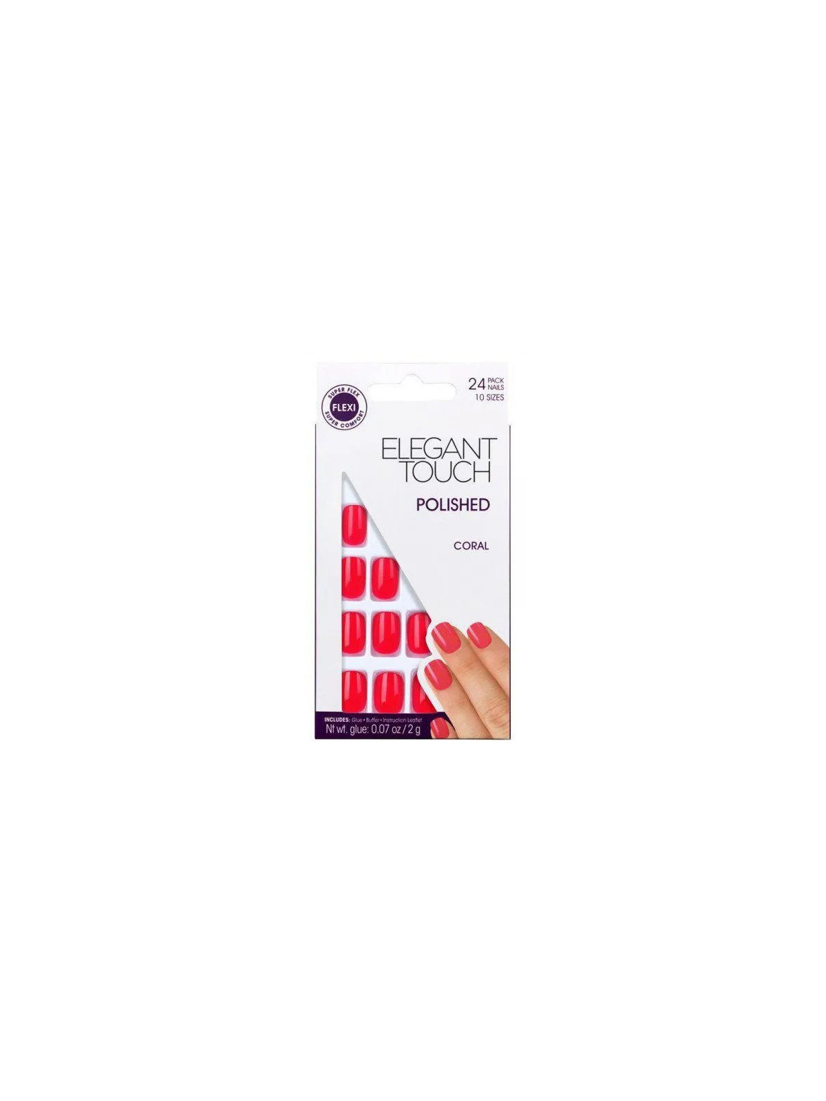Elegant Touch Core Colour Faux Ongles avec Colle Stiletto Court Blush Suede 24 Unités
