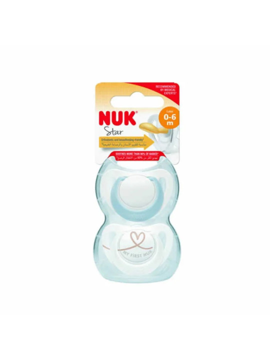 NUK Star Sucette Latex 0-6 Mois 2 unités