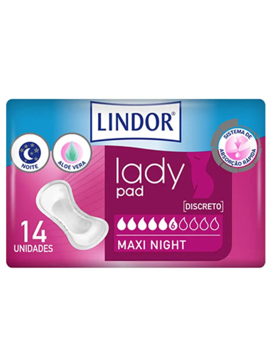 Lindor Lady Pad Maxi Night 6 Gouttes