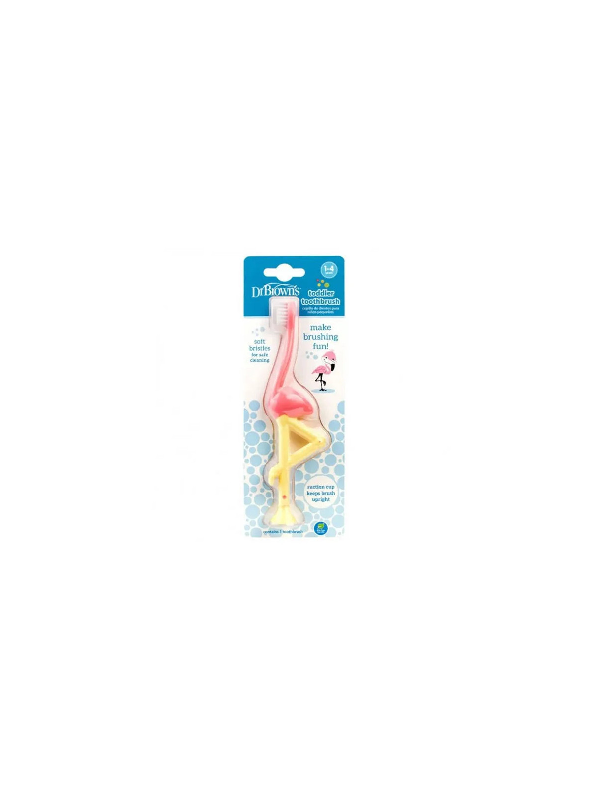 Dr. Brown's Brosse à Dents Enfant 1-4 Ans Flamant Rose