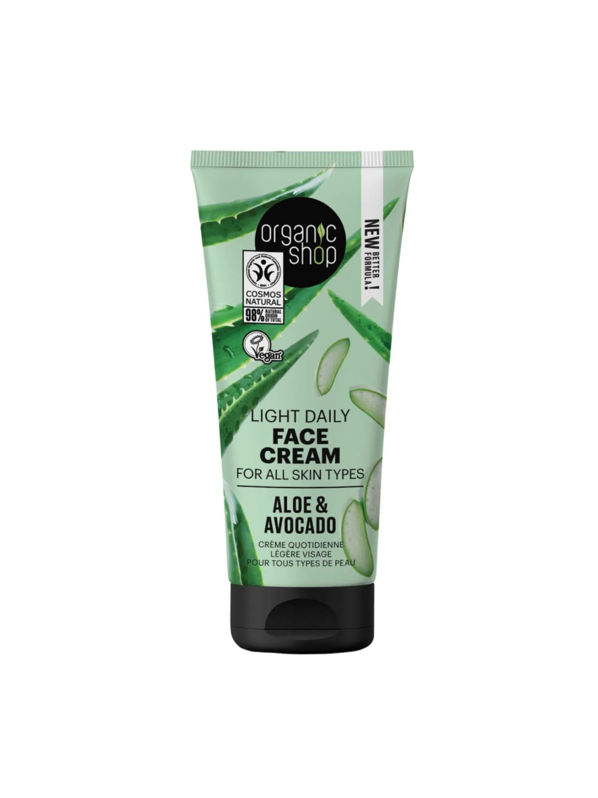 Organic Shop Aloe Crème Faciale Quotidienne Tous Types de Peaux 50ml