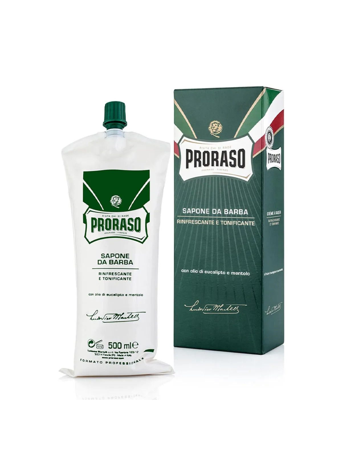 Proraso Crème de Rasage Professionnelle Eucalyptus-Menthol 500ml
