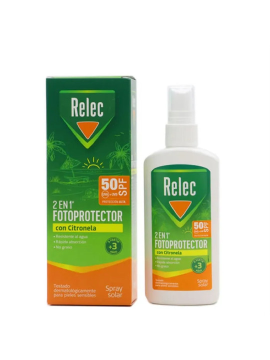 Relec Photoprotecteur 2 en 1 Spray Citronnelle SPF50 100ml